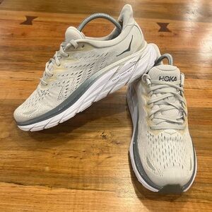 Hoka Clifton 8 Light Gray Athletic Shoes
